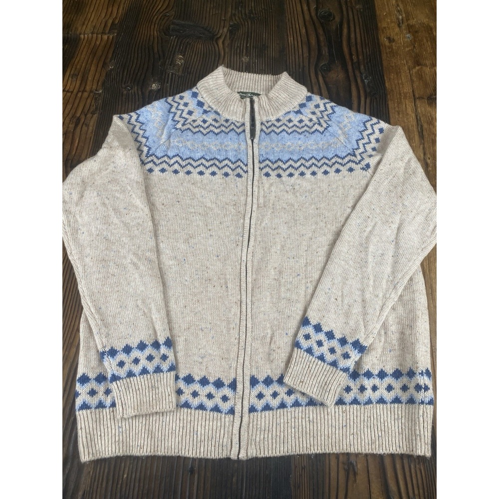 Norm Thompson Men's Vtg Full Zip Sweater Size Large